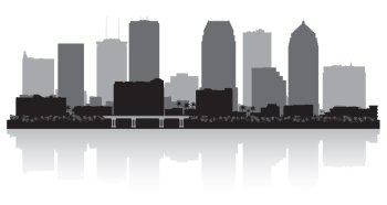 Tampa Florida city skyline vector silhouette illustration