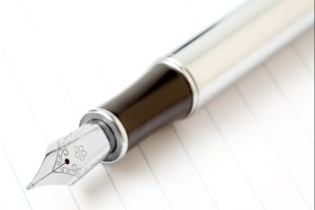 Fountain writing pen on a white background.