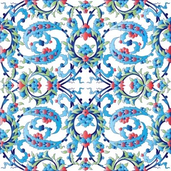 blue oriental ottoman design forty