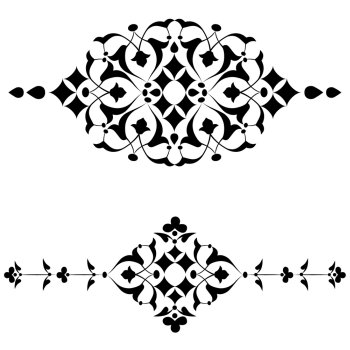 Ottoman motifs black design series of fifty four