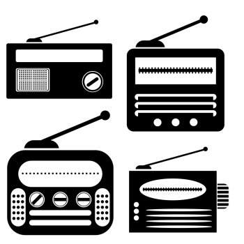 Set of Radio Icons Isolated on White Background. Radio Icons