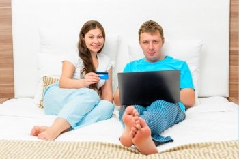 man and woman make orders an online home