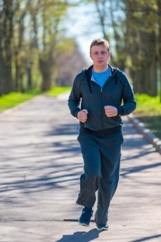 man leads a healthy lifestyle - morning runs