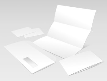 Blank Letter, Envelope, Business cards and booklet template. Vector Illustration (EPS v.8.0)