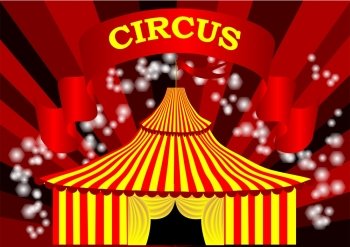 circus. frame with circus tent with light