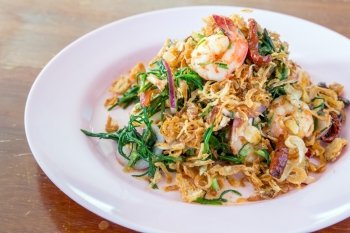 Thai spicy seafood green salad