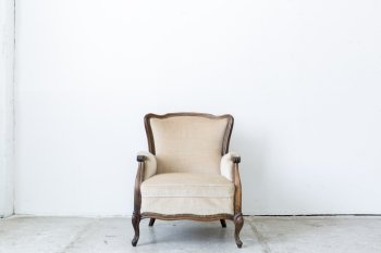 White Vintage classical farbirc style Chair