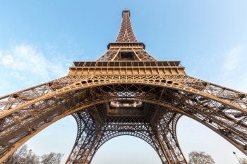 Eiffel Tower with blue sky Paris France