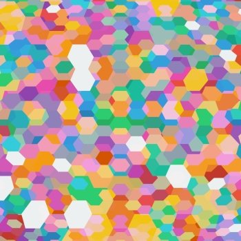 Abstract background with messy confetti hex polygons