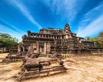 Ancient Khmer architecture. Panorama view of Baphuon temple at Angkor Wat complex, Siem Reap, Cambodia