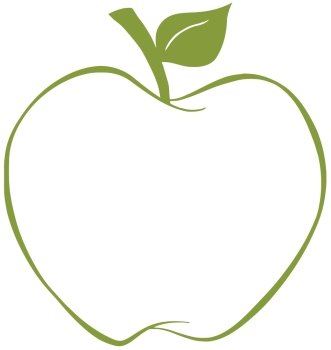 Apple With Green Outline