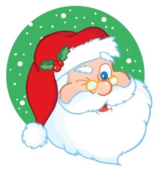 Santa Claus Winking Classic Cartoon Character