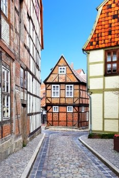 Old street in Quedlinburg, Germany