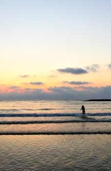Seashore at sundown, may be used as background