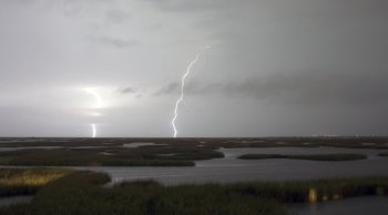 Marshy area in the Gulf of Mexico gets hammered by storms