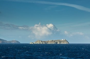 Lighthouse on the Ile de la Giraglia on the northern tip of Cap Corse in Corsica